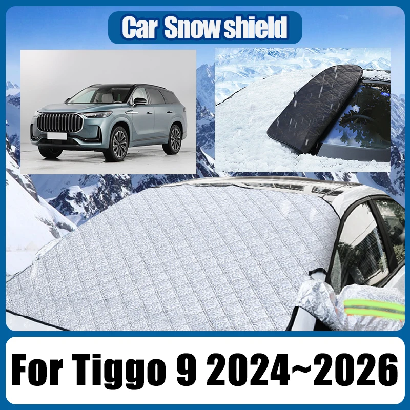 

Snow Shield Cover For Chery Tiggo 8 L 9 Fulwin T9 2024~2026 Anti-Freeze Magnetic Auto Front Windshield Sunshield Car Accessories