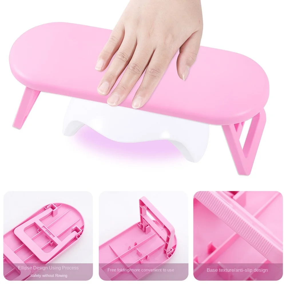 Non slip Professional Nail Hand Pillow Foldable Portable Nail Art Stand Arm Rests Salon Tool Manicure Table Mat