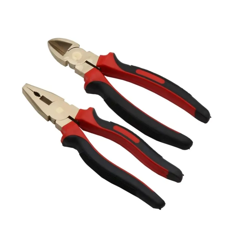Aluminum Bronze Non-Sparking Pliers For Oil Refineries Soft Grip Plastic Handle OEM Customizable Steel Material Cutting Tools