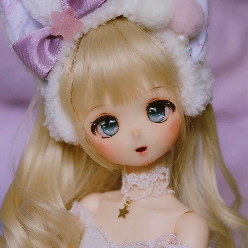 

New BJD Doll SD Cartoon Bear Girl 1/4 Open Mouth Cute Girl Two dimensional Gift Premium Resin Spot Makeup