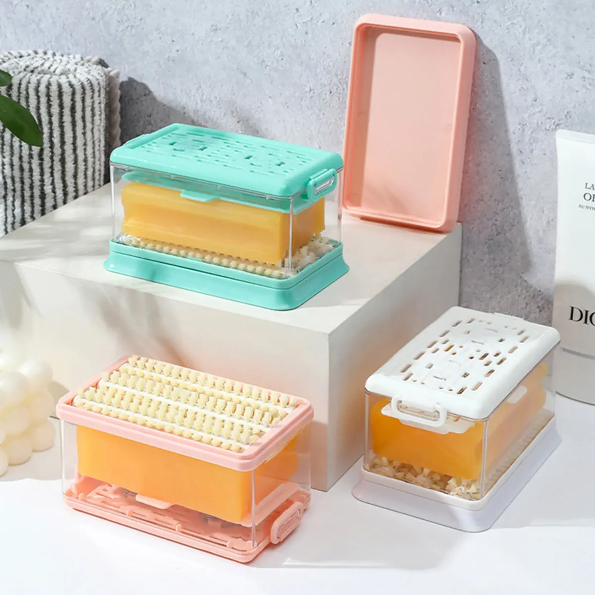 Ultifunctional Foaming Soap Box Soap Bubble Storage Box Roller Type Foam Soap Dish For Laundry Hands-Free Laundry Tool