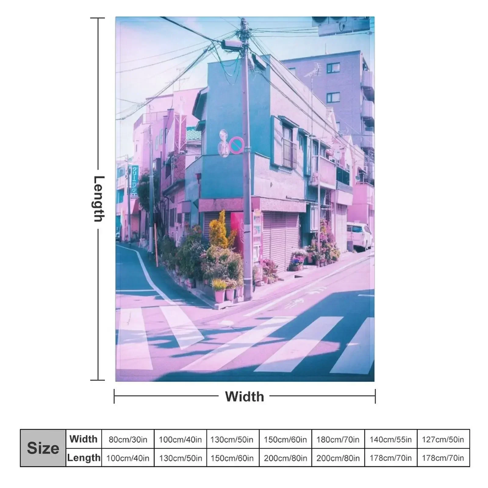 Anime in Real Life Vaporwave Summer Day in Tokyo Residential area Throw Blanket wednesday Custom Large For Baby Blankets