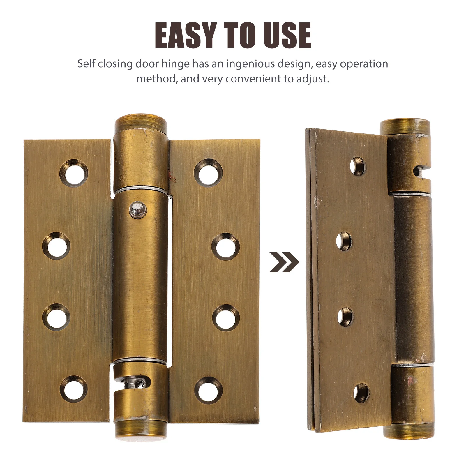 

2Pcs Self Closing Door Hinges Heavy Duty Metal Spring Loaded Hinges for Exterior Interior Wood Screen Doors Auto Close