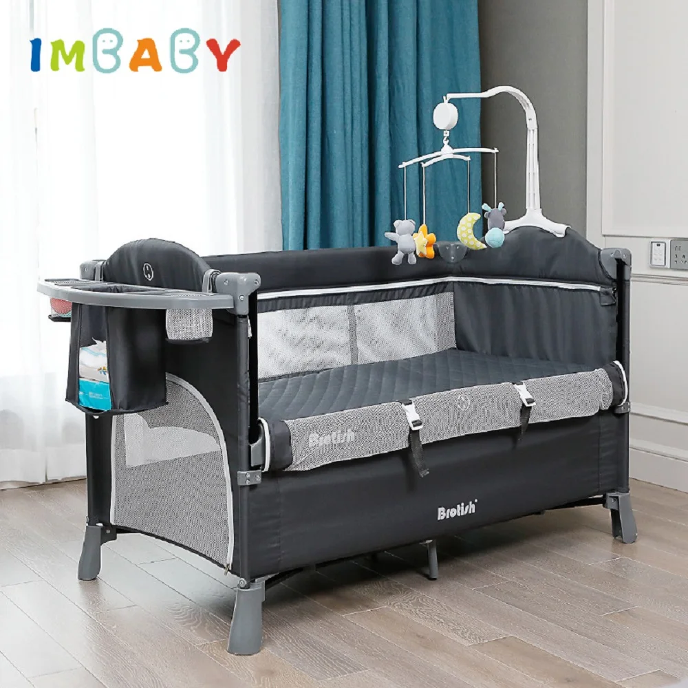 Brotish Baby Bed Aanpasbaar Aan Splicing Bed Wieg Slinger Vouwen Wieg Verwijderbare Draagbare Pasgeboren Cot Game Wieg Bumper Nest