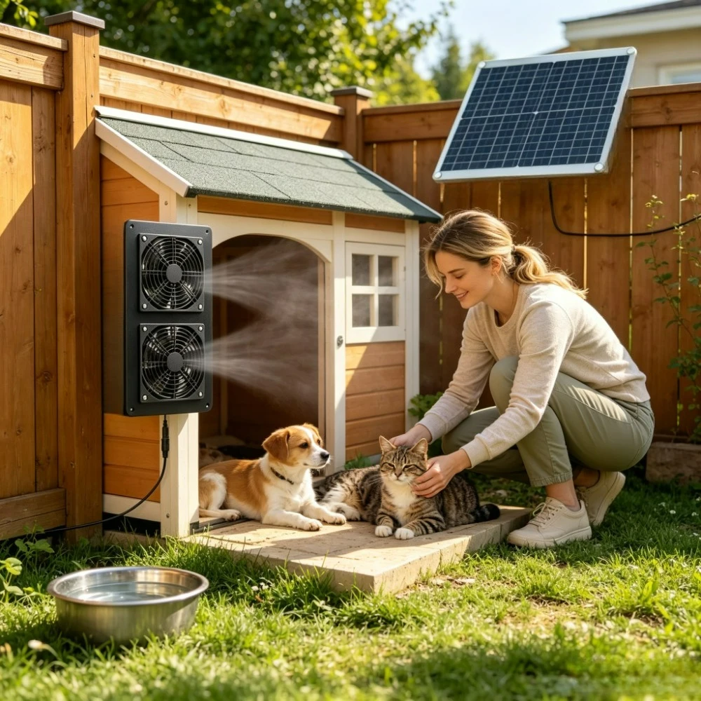 ABS Material Monocrystalline 20W 30W Solar Dual Exhaust Fan IP65 Waterproof Vent Fan for RV Greenhouse Chicken Coop Pet House