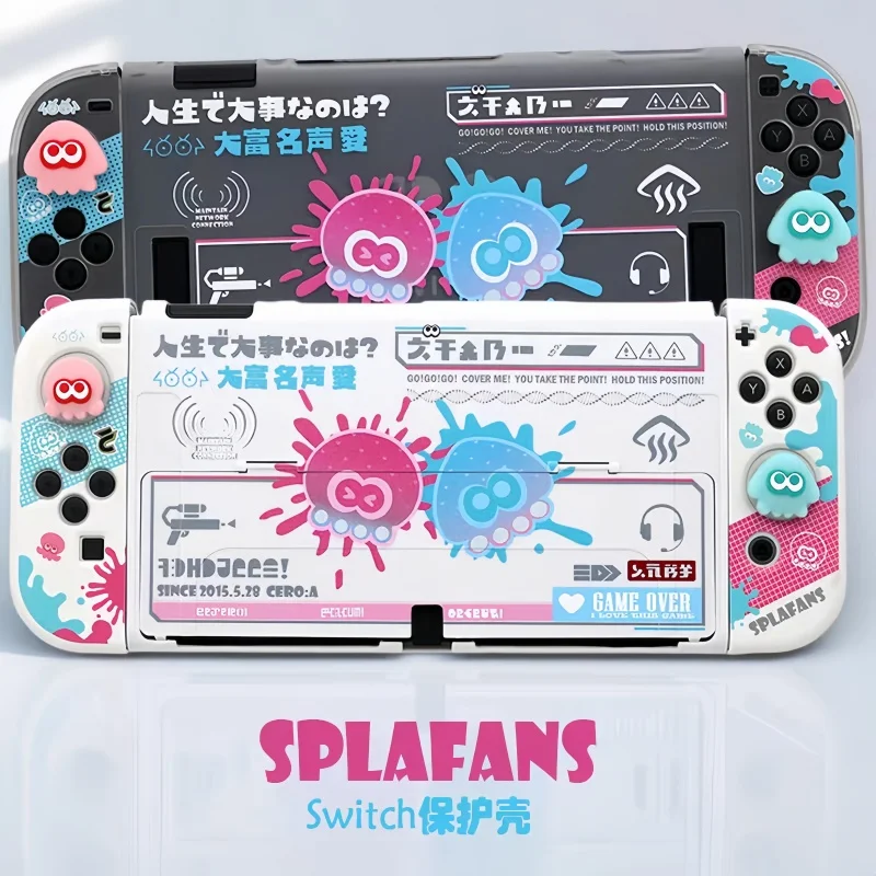 In Stock Splatoon Protective Case For Switch 2 Oled Split Anti Scratch Cover Compatible With Ns Gaming Enthusiasts view 2