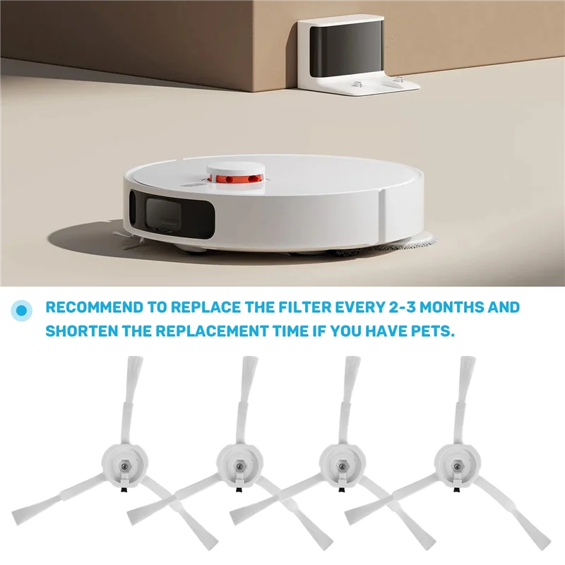 ABKR-Voor Xiaomi Mi Robot Stofzuiger 1/1S SDJQR01RR SDJQR02RR SDJQR03RR Roborock E3, S4, S4 Max, S5 Belangrijkste Zijborstel Filter