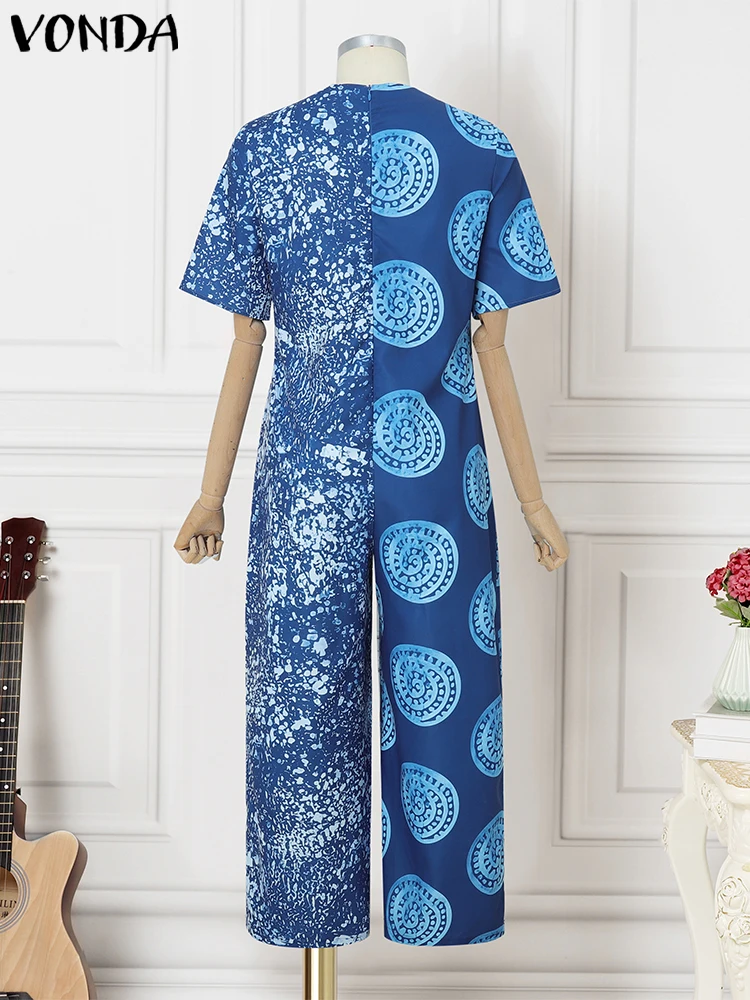 فوندا جمبسوت حريمي عتيق مرقعة بلايسوت فوندا 2025 طباعة صيفية واسعة الساق وزرة قيعان فضفاضة ملابس كبيرة الحجم #5