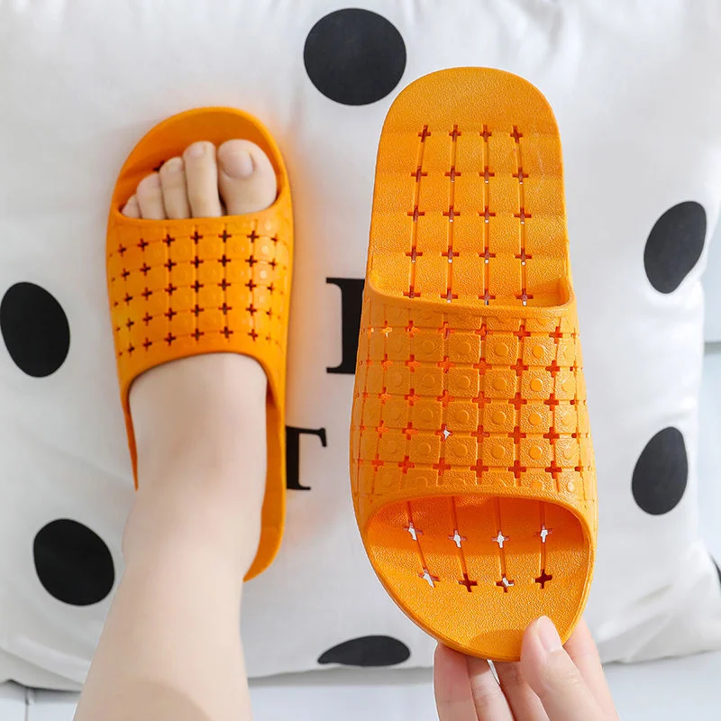 Unisex Summer Indoor Floor Non-slip Slippers Couple Family Women Men Hotel Bathroom Bath Massage Sandal Water Leakage Slides