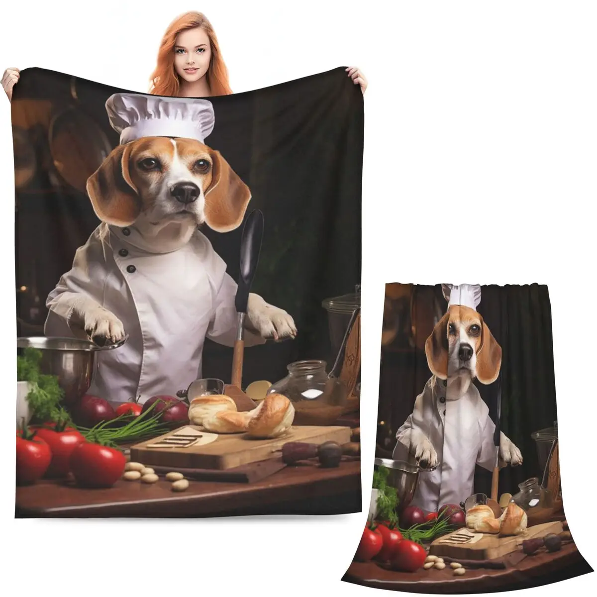 Funny Beagle Dog Design Blanket Soft Warm Flannel Throw Blanket Bedspread for Bed Living room Picnic Travel Home Sofa