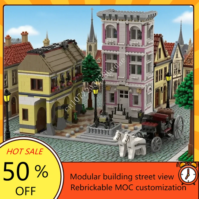 2966PCS Little Vienna Modular Modular MOC Creative street view Model Custom Puzzles Architecture DIY Education Model Toys Gifts