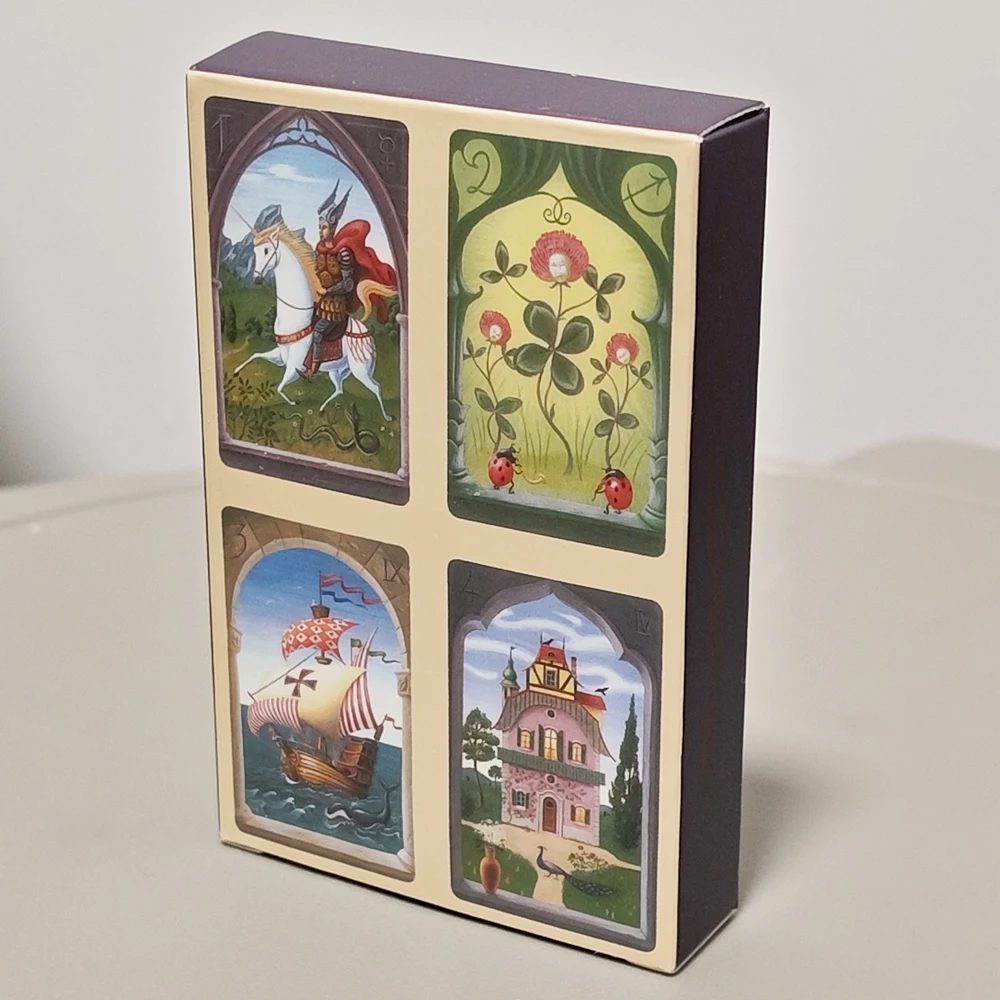 36 Cartas Lenormand 9*6cm Baralho Místico Lenormand Impresso em Cartolina Dupla Relevo 350GSM