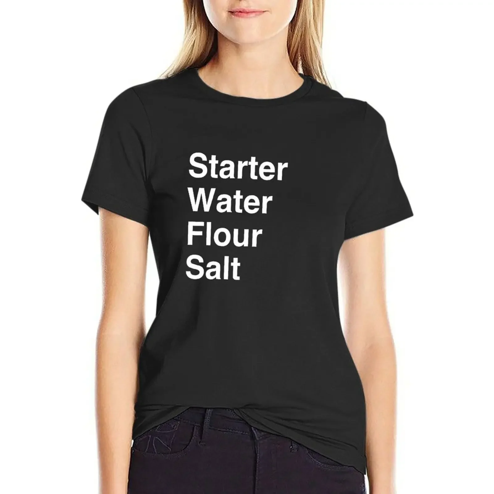 

Sourdough Ingredients (White) | T-Shirt female plus size tops anime tight shirts for Women