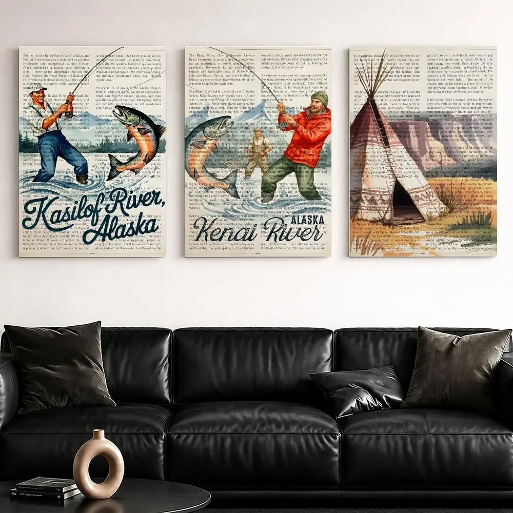 Street Newspaper Design Framed Wall Painting Ready to Hang Canvas Poster Wall Art for Bedroom Living Room Hallway Home Decor