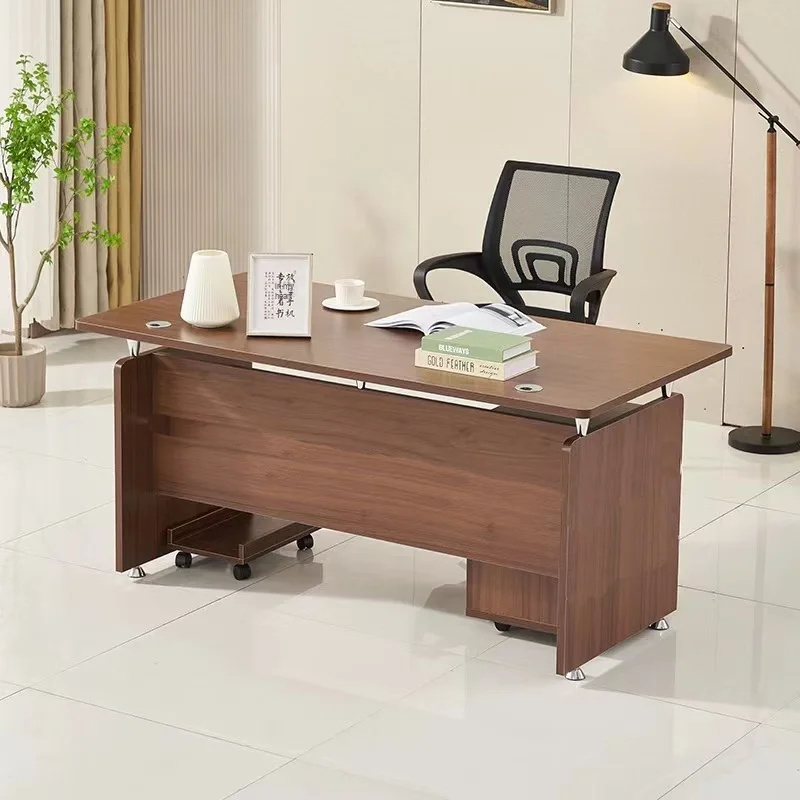 Modern Single Financial Office Desk Simple Wooden  Desk Chair Combination for Staff Workstation Computer Desk