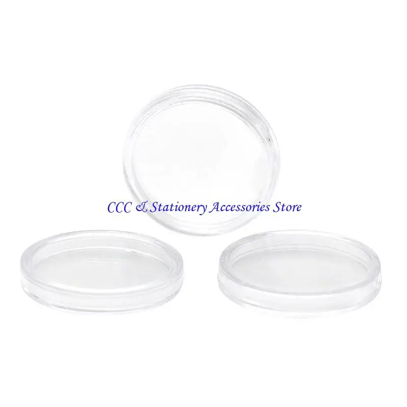 Q1JC 10PCS 25mmコインホルダーラウンドアクリルコイン用ケース用のオーガナイザーボックスコインnfcタグカードコレクション用防水