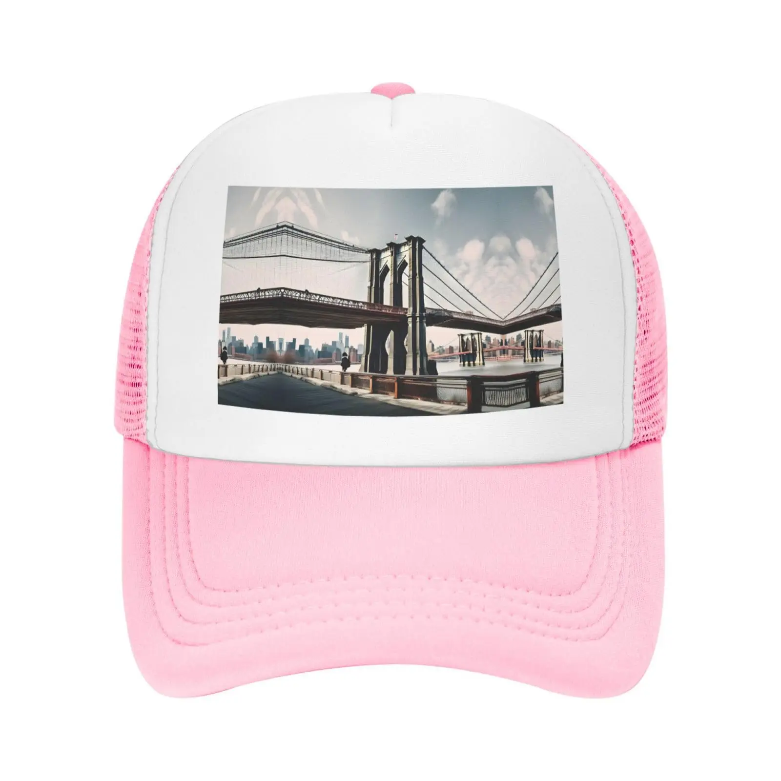 Boné Mesh para homens e mulheres, bonés desportivos ajustáveis para o pai, Brooklyn Bridge S