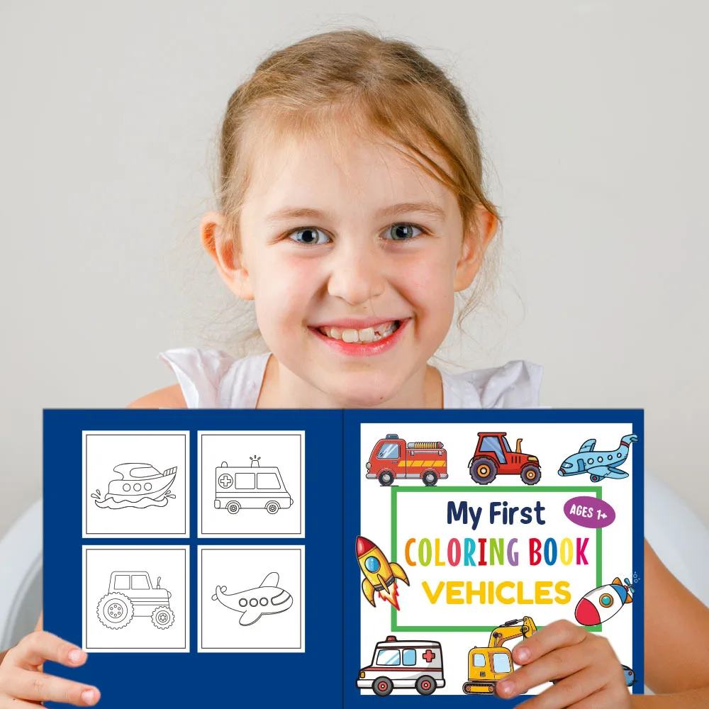Bview Art First Coloring Book: Fun Vehicles & Cars for Toddlers, Boys & Girls - Simple Drawing Activities | Educational Gift