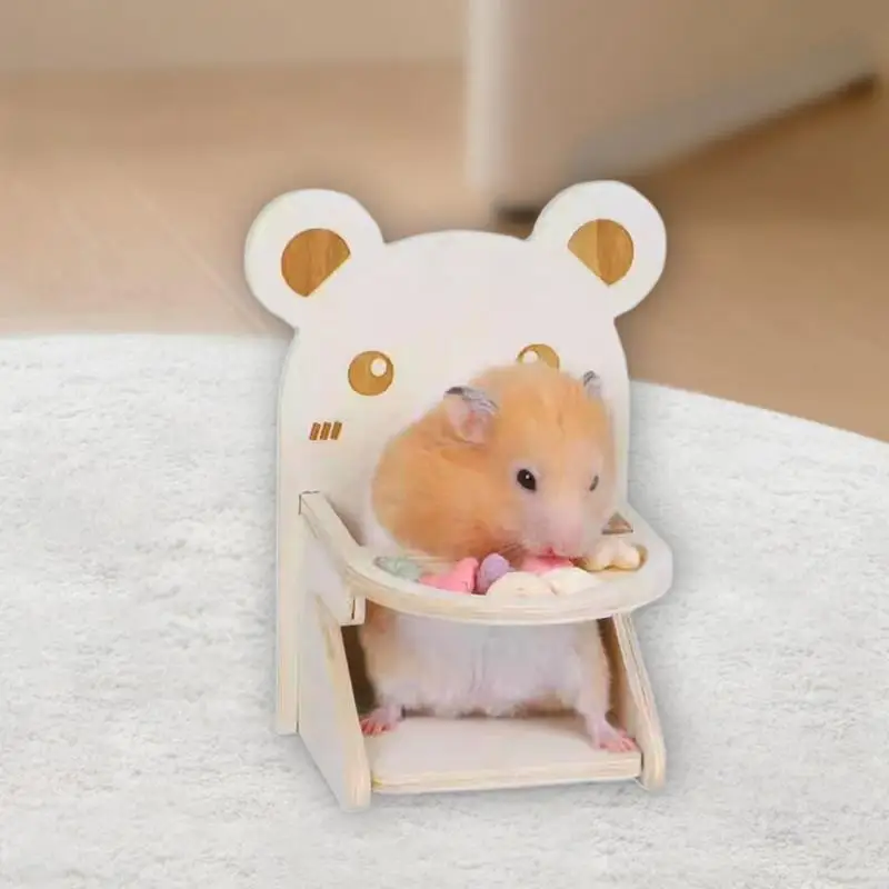 Hamster Seat House Photo Props Dining Chair Handmade Wooden Hamster Habitat Decor Dining Chair With Tray For Hedgehog Home