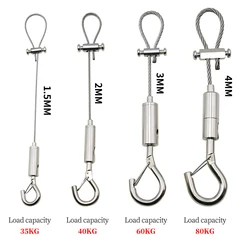 304 Stainless Steel Hanging Wire Kit with Self-Locking Buckle, Adjustable Hooks for Hanging Pictures, Wall Decor, Photo Frame
