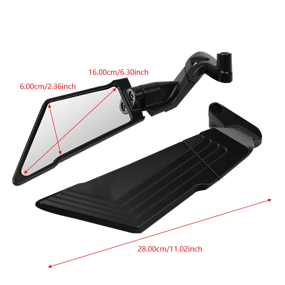 مرايا الرؤية الخلفية للدراجات النارية، مرايا جانبية دوارة قابلة للتعديل للجزء العلوي الأمامي، لمرآة جناح الدراجة النارية Honda Kawasaki Yamaha #3