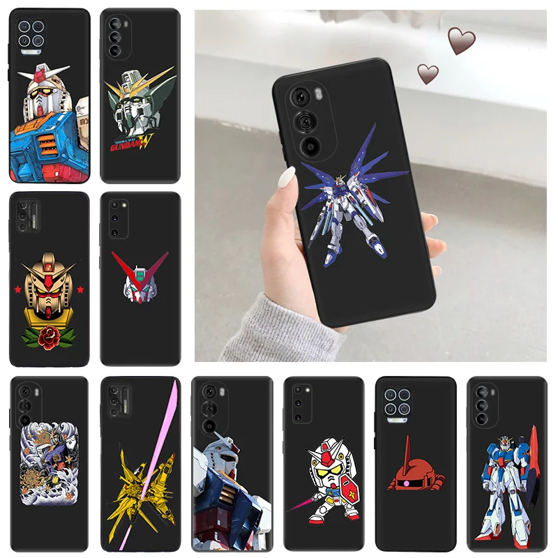 Soft Cases for Motorola Moto G52 G60 G73 G72 G53 G32 G22 G71 5G G51 G50 G31 G30 G60S G-GUNDAMS Black Phone Case G9 Power Cover