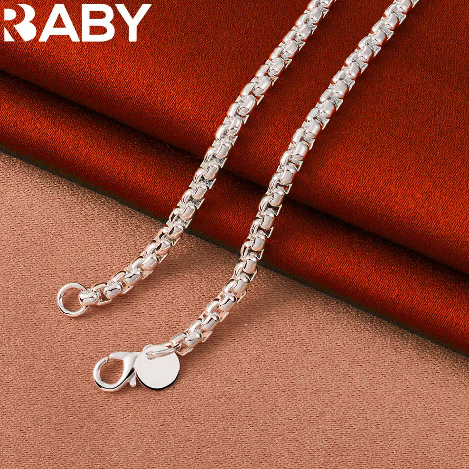 

URBABY 925 Sterling Silver 40-60cm 4mm Chain Necklace For Women Men Charm Trend Birthday Gifts Fashion Party Fine Jewelry