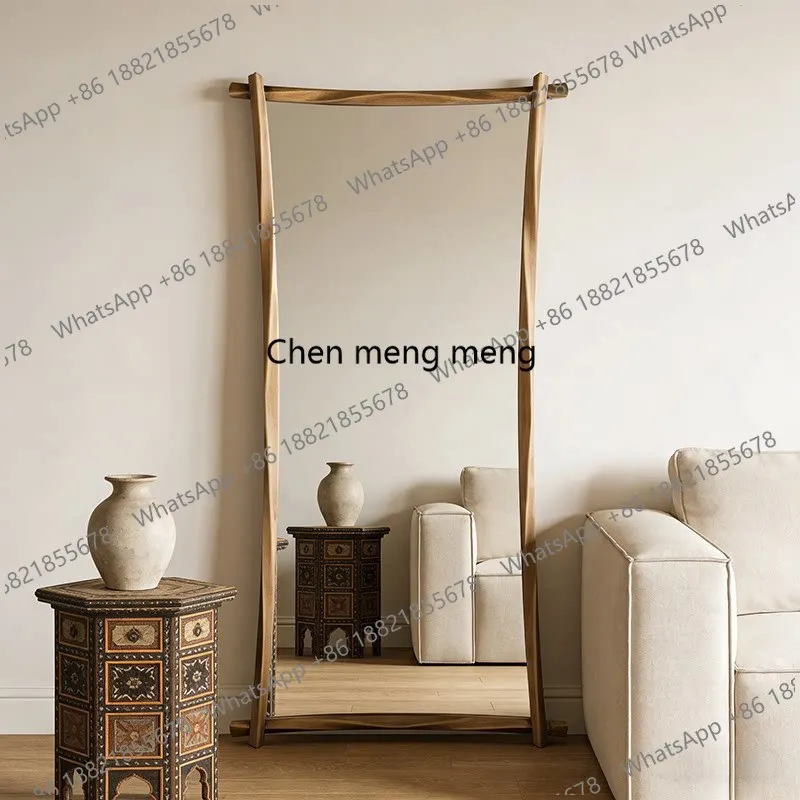 

French retro full-length mirror European-style household special-shaped full-length mirror American cloakroom fitting mirror