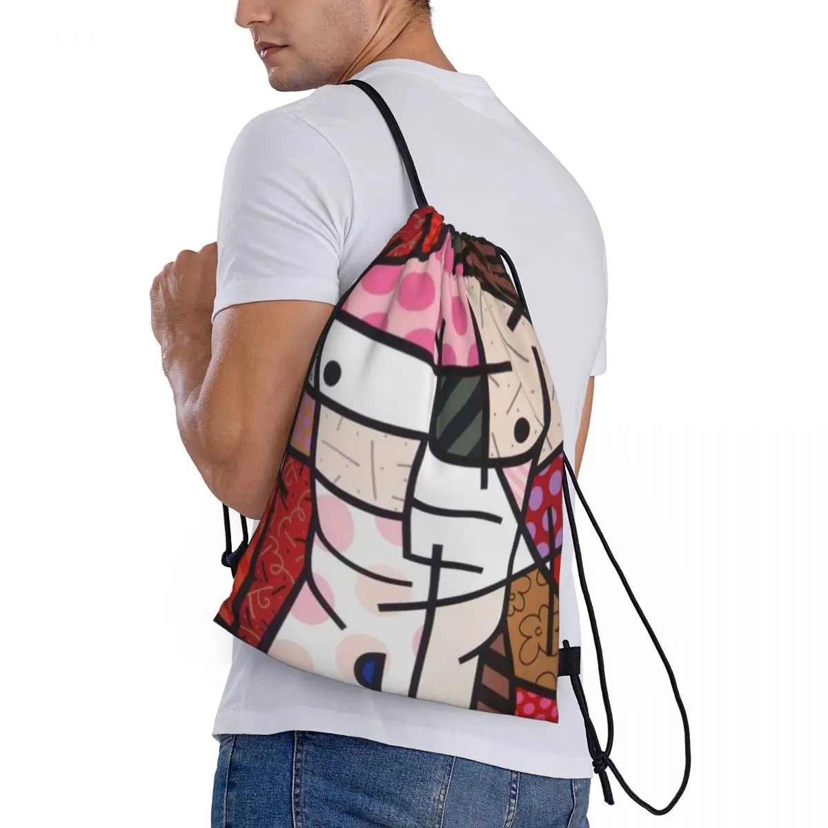 Custom Pattern Logo Drawstring Bag Britto Anime Travel Backpack Student Storage Bag School Bag  ꦫ