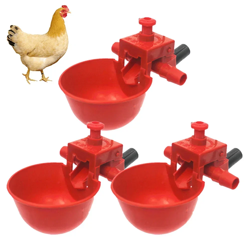 20PCS Bird Pigeon Automatic Drinking Cup Small Bowls Duck Chicken Drinker Adjustable Water Volume Drinking Bowls 7x6.5x6cm