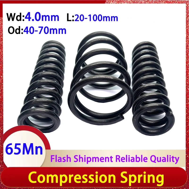

65Mn Wire diameter 4.0mm Compression Spring Strong Spring Steel Pressure Return Spring Shock Absorber Spring OD:40-70mm