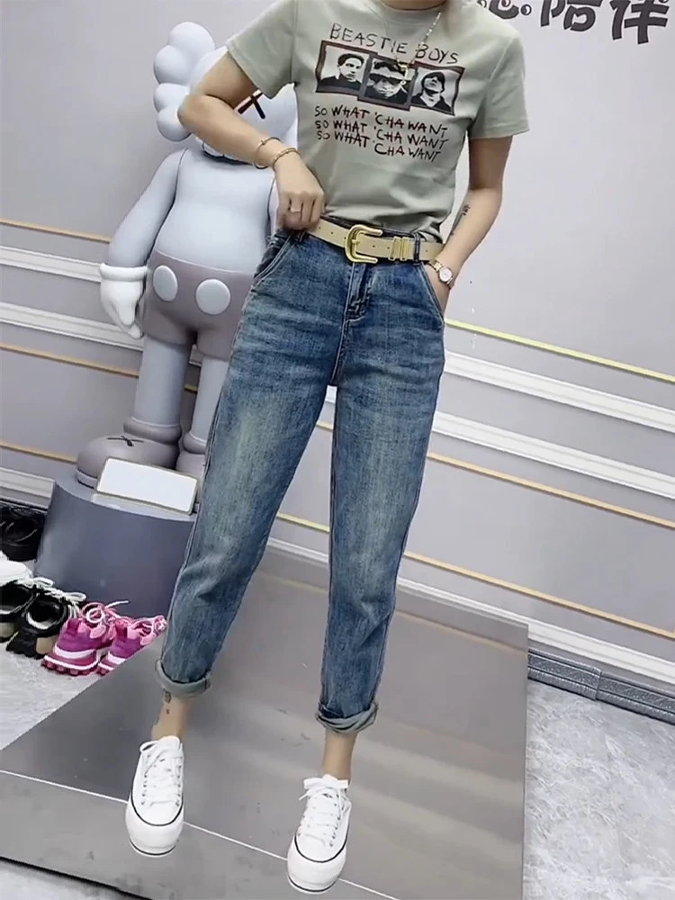 Y2k Large Size Tencel Straight Leg Jeans Female Summer Thin 2023 New Harun Pants Fat Mm Thin Daddy Pants