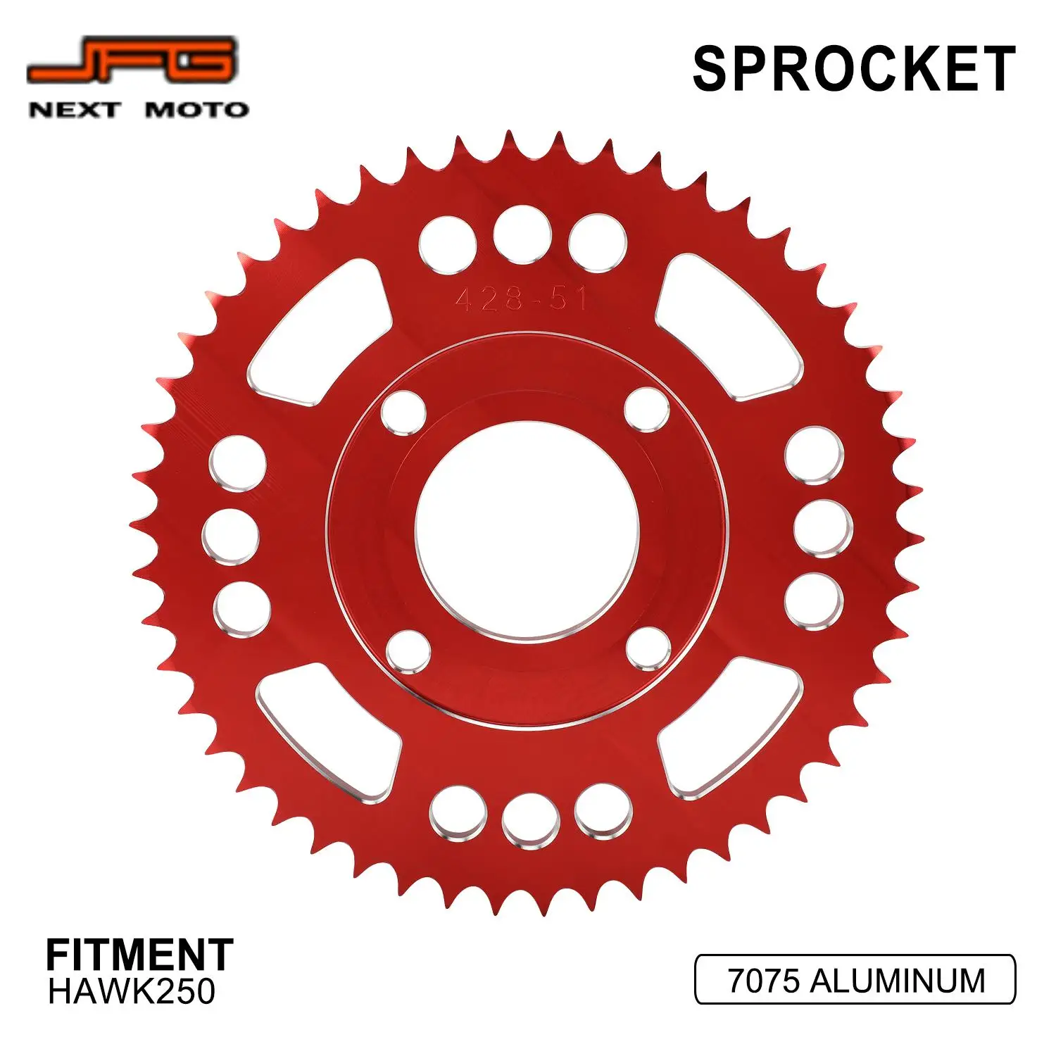 Motorcycle Sprocket Chain Sprockets 7075 Aluminum Electric Dirt Bike For HAWK250 Scooter