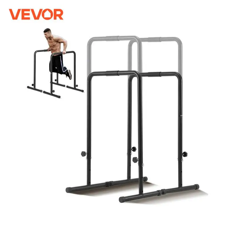 VEVOR Dip Bar 440 lbs Capacity Heave Duty Dip Stand Station with Adjustable Height Parallel Bars for Strength Training Home Gym