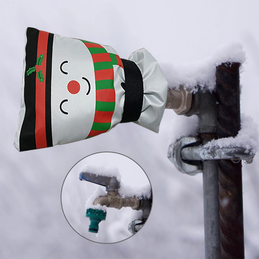 New Christmas Snowman Outdoor Faucet Cover Waterproof Frost Protection Cover Faucet Sleeves Reusable Faucet Insulation Sleeve