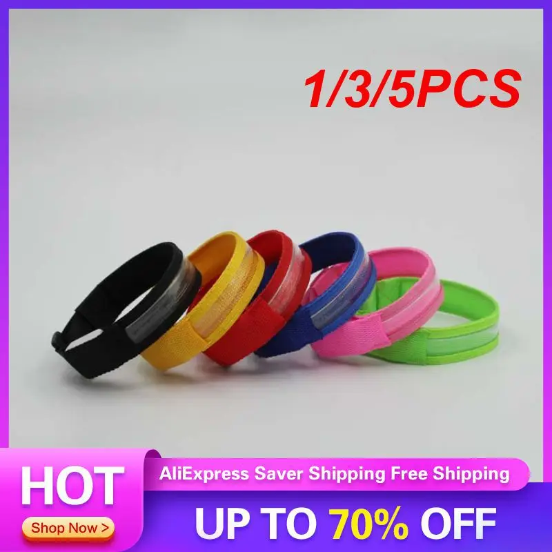 1/3/5PCS Arm Strap Night Running Armband Flashing Wrist Strap Outdoor Cycling Jogging Arm Strap Bracelet Warning Luminous