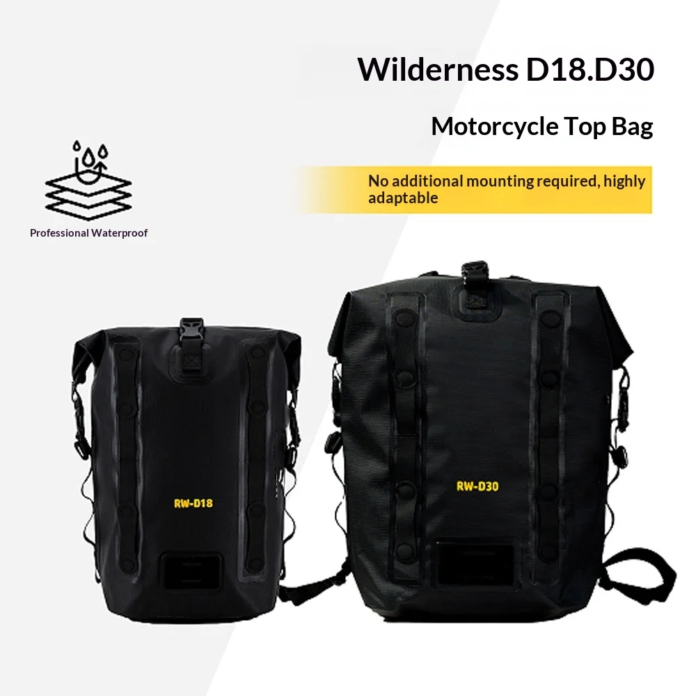 For Motorcycle Waterproof Top Bag 18-30L Quick Release Expandable Cargo Touring No-Drill Accesorios Moto