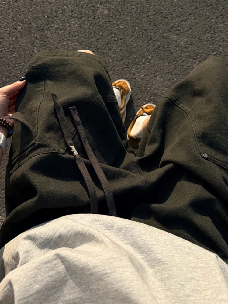 

Мужские летние шорты Cleanfit в американском стиле из чистого хлопка, свободного кроя, зеленые, повседневные, для работы и отдыха