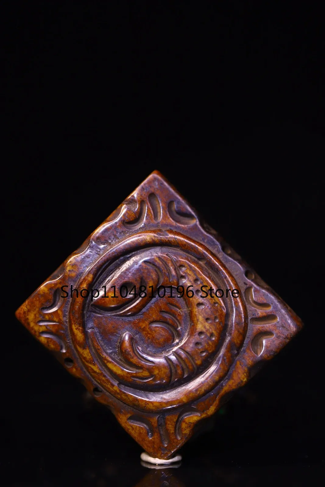 Gabbra Cinnabar Beast Texture Buddha Card Kapala Pendant Amulet Town house