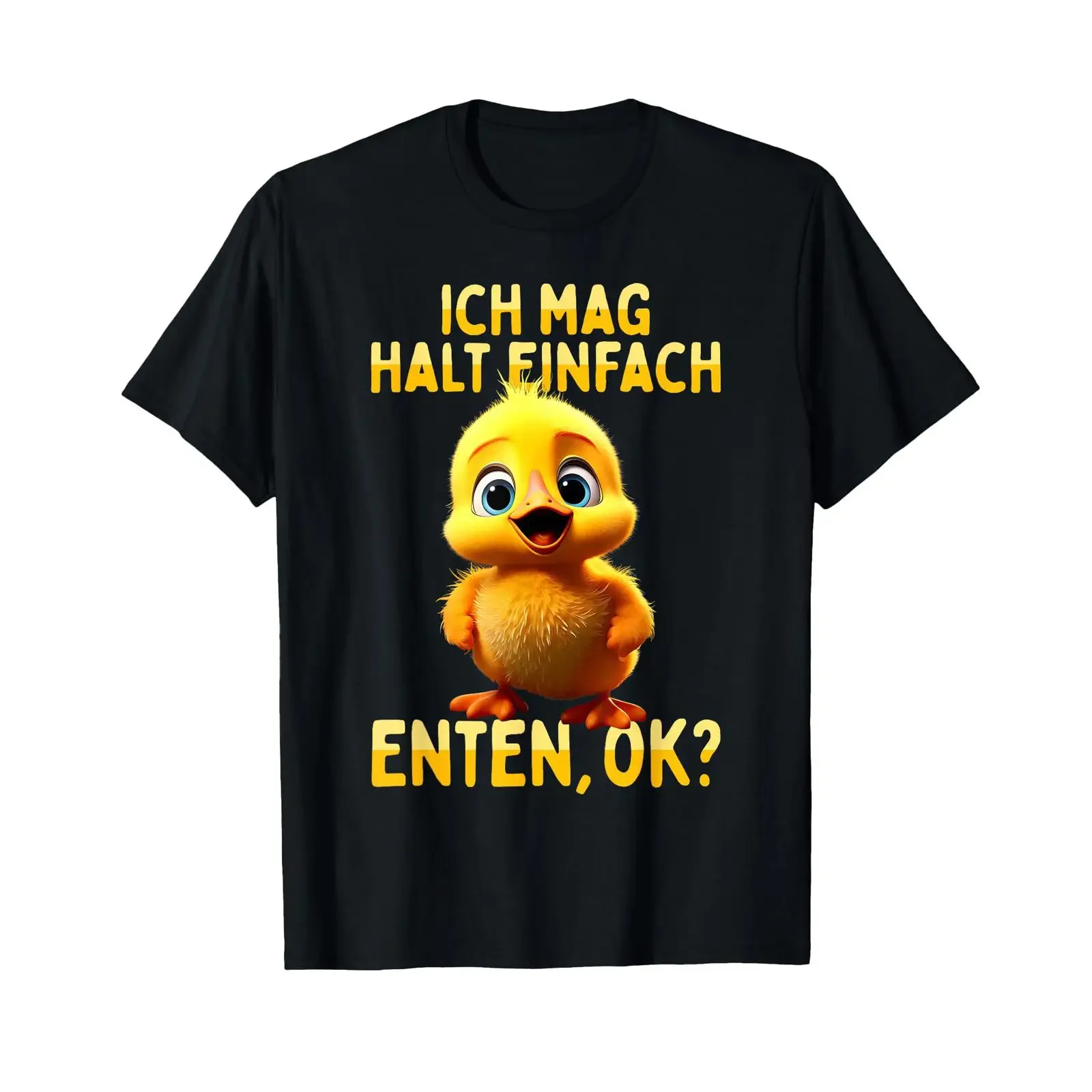 Duck Cute Baby Duckling T Shirt with German Text quot Ich Mag Halt Einfach Ducken Language black vintage Washed Casual