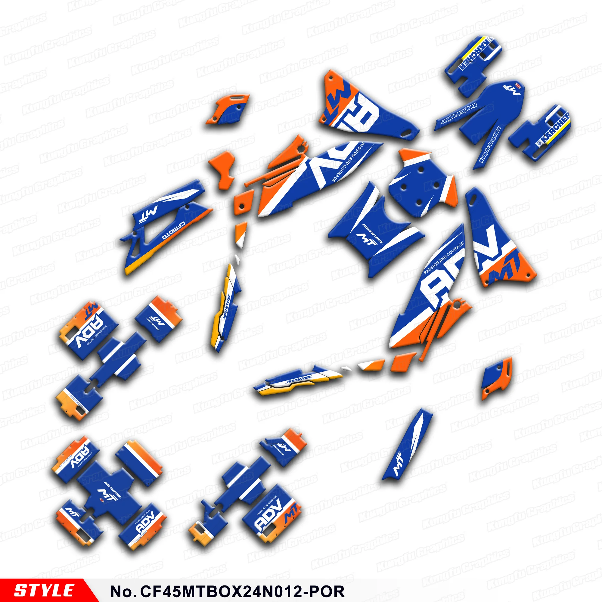 

Наклейка JY RACING, гоночная графическая пленка для CFMOTO 450MT MT450 MT 450 CF MOTO, рестайлированный, CF45MTBOX24N012-POR