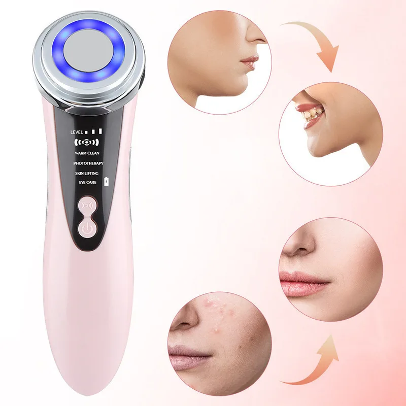 Red Blue Light Face Massager Beauty Multi Functional  Lifting Firming Skin Cleansing Device Anti Aging Face Trending Beauty Tool