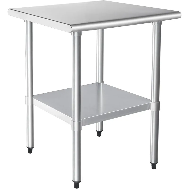 

Stainless Steel Table 24X30 Inches with Undershelf and Galvanized Legs NSF Heavy Duty Commercial Prep Work Table for Res