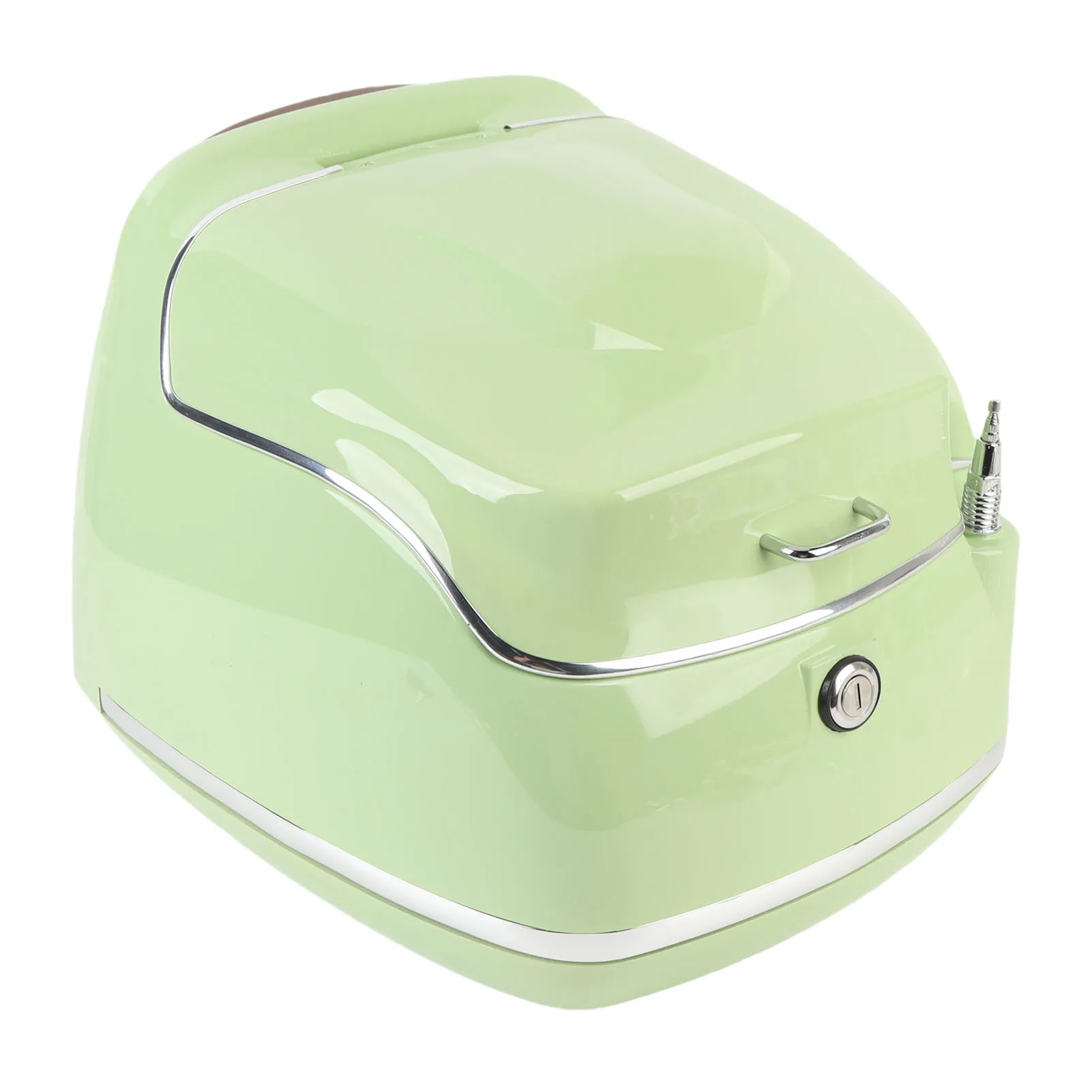 38L Motorcycle Top Box - Waterproofing Universal Fit with Key Lock Base Plate Luggage Trunk Tail Storage Carrier Case Green