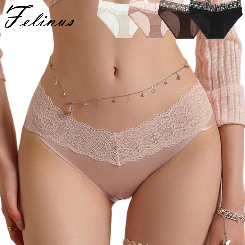 Felinus Eisseide ohne Spuren, Dessous, niedrige Taille, Dreieckshöschen, Damen, sexy Spitzenunterwäsche, hohle Versuchung, Dessous