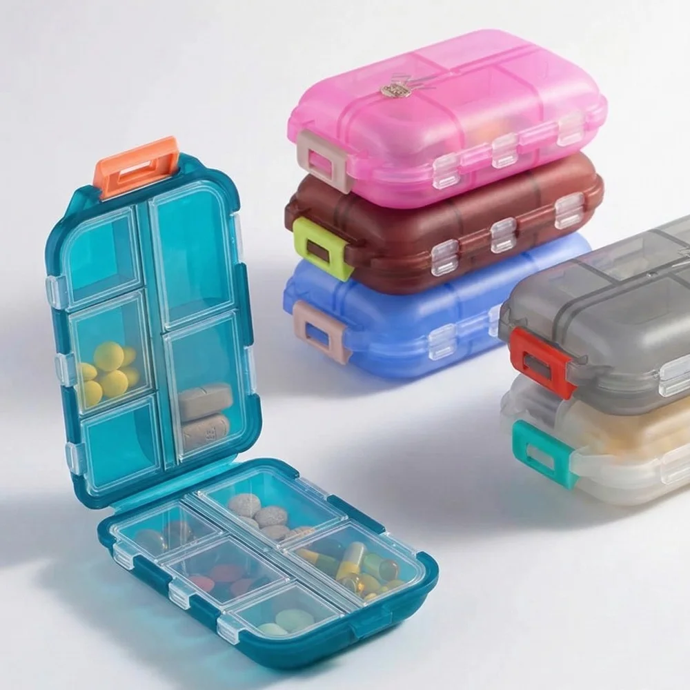 

New Hot Premuim Mini Portable 10 Grids Travel Pill Container Cases Box Organizer Storage for Tablets Vitamin Medicine Fish Oils