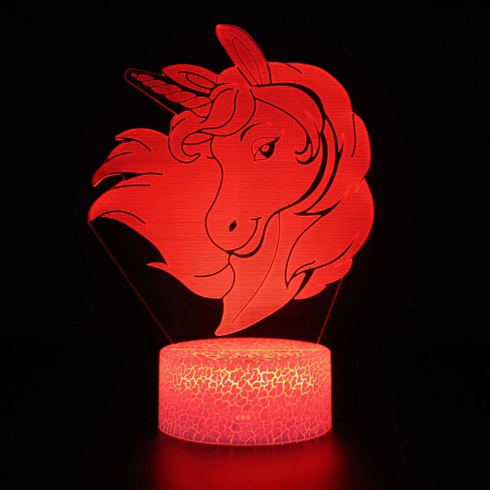 Unicorn Night Light for Kids Room Decor 3D Illusion Night Lamp 7 Colors Changing Nightlight Birthday Christmas Gifts for Girls