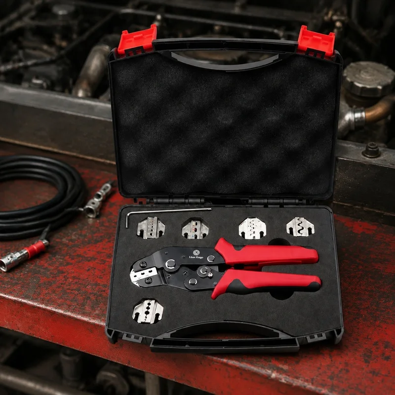 Professional Electric Crimping Kit Featuring Replaceable Jaws for Insulated Terminals 2.8-6.3mm and Tube Connectors VH, 2.54