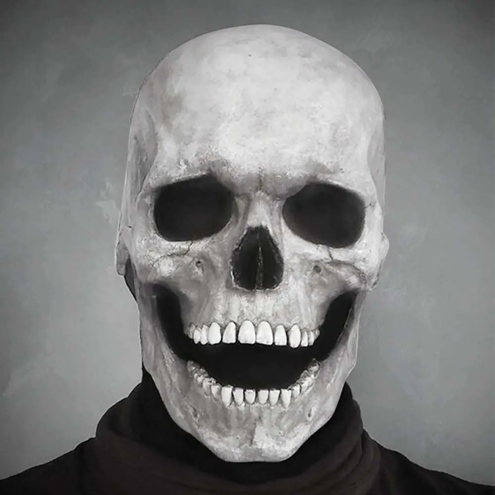 

Horror Halloween Carnival Skull Helmet Prank Head Cover Easter Party Halloween Mask Full Head Skull Movable Jaw Skull Mask