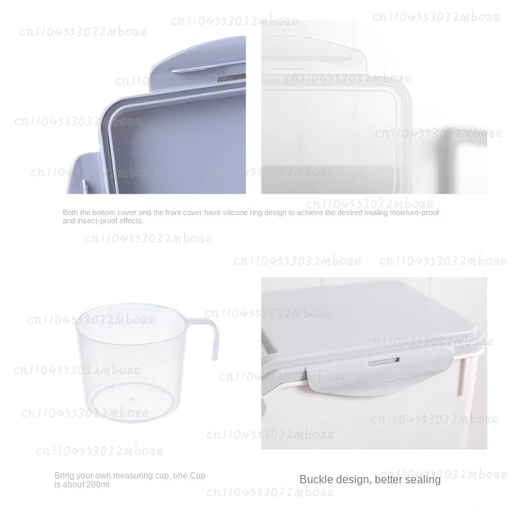 10/15kg Large Rice Tank Kitchen Grain Storage Box Sealed Moisture-proof Plastic Pet Food Storage Container Mildew Grain Bucket